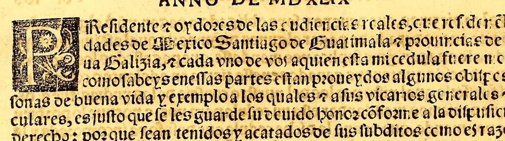 An illustration from Prouisio[n]es cedulas instruciones de su Magestad: : ordena[n]ças d[e] difu[n]tos y audie[n]cia, p[ar]a la buena expedicio[n] de los negocios, y administracio[n] d[e] justicia: y gouernacio[n] d[e]sta Nueua España: y p[ar]a el bue[n] tratamie[n]to y [con]seruacio[n] d[e] los yndios, dende el año 1525. hasta este presente de. 63, 1563, leaf 344