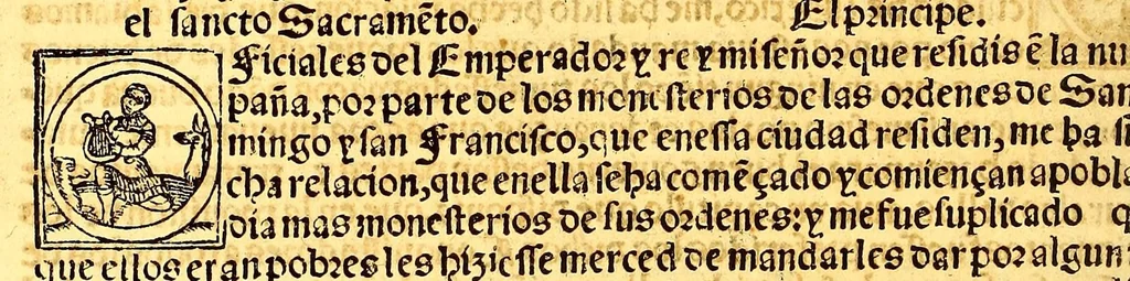 An illustration from Prouisio[n]es cedulas instruciones de su Magestad: : ordena[n]ças d[e] difu[n]tos y audie[n]cia, p[ar]a la buena expedicio[n] de los negocios, y administracio[n] d[e] justicia: y gouernacio[n] d[e]sta Nueua España: y p[ar]a el bue[n] tratamie[n]to y [con]seruacio[n] d[e] los yndios, dende el año 1525. hasta este presente de. 63, 1563, leaf 344