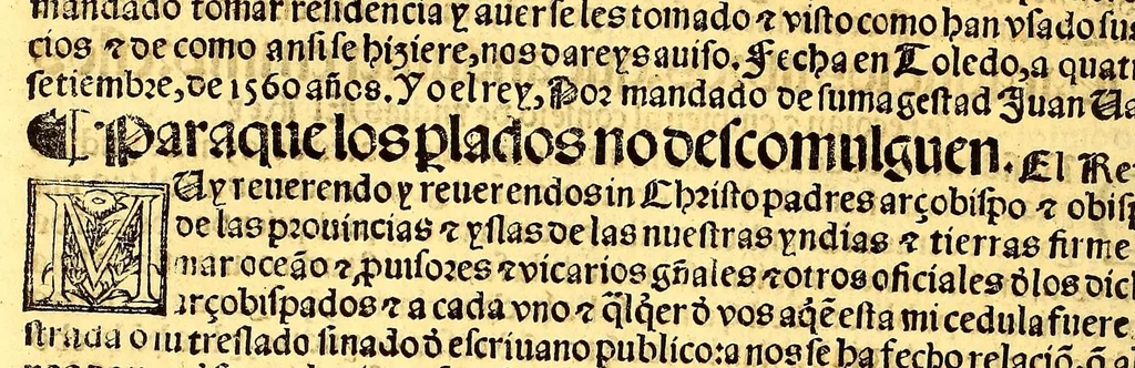 An illustration from Prouisio[n]es cedulas instruciones de su Magestad: : ordena[n]ças d[e] difu[n]tos y audie[n]cia, p[ar]a la buena expedicio[n] de los negocios, y administracio[n] d[e] justicia: y gouernacio[n] d[e]sta Nueua España: y p[ar]a el bue[n] tratamie[n]to y [con]seruacio[n] d[e] los yndios, dende el año 1525. hasta este presente de. 63, 1563, leaf 428