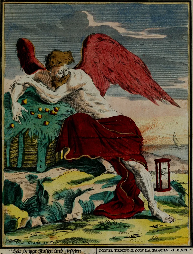 An illustration from Proverbii verificati : per l'esperienza cotidiana : come li megliori e più piacevoli informatori di massime salutifere : in 25 stampe leggiadre et espicationi dé versi, al profito d'ogni uno = Durch di tägliche Erfahrung beglaubt gemachte Sprich Wörter ..., 1718, leaf 20