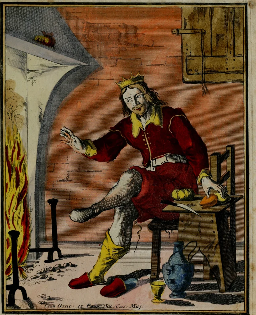 An illustration from Proverbii verificati : per l'esperienza cotidiana : come li megliori e più piacevoli informatori di massime salutifere : in 25 stampe leggiadre et espicationi dé versi, al profito d'ogni uno = Durch di tägliche Erfahrung beglaubt gemachte Sprich Wörter ..., 1718, leaf 40