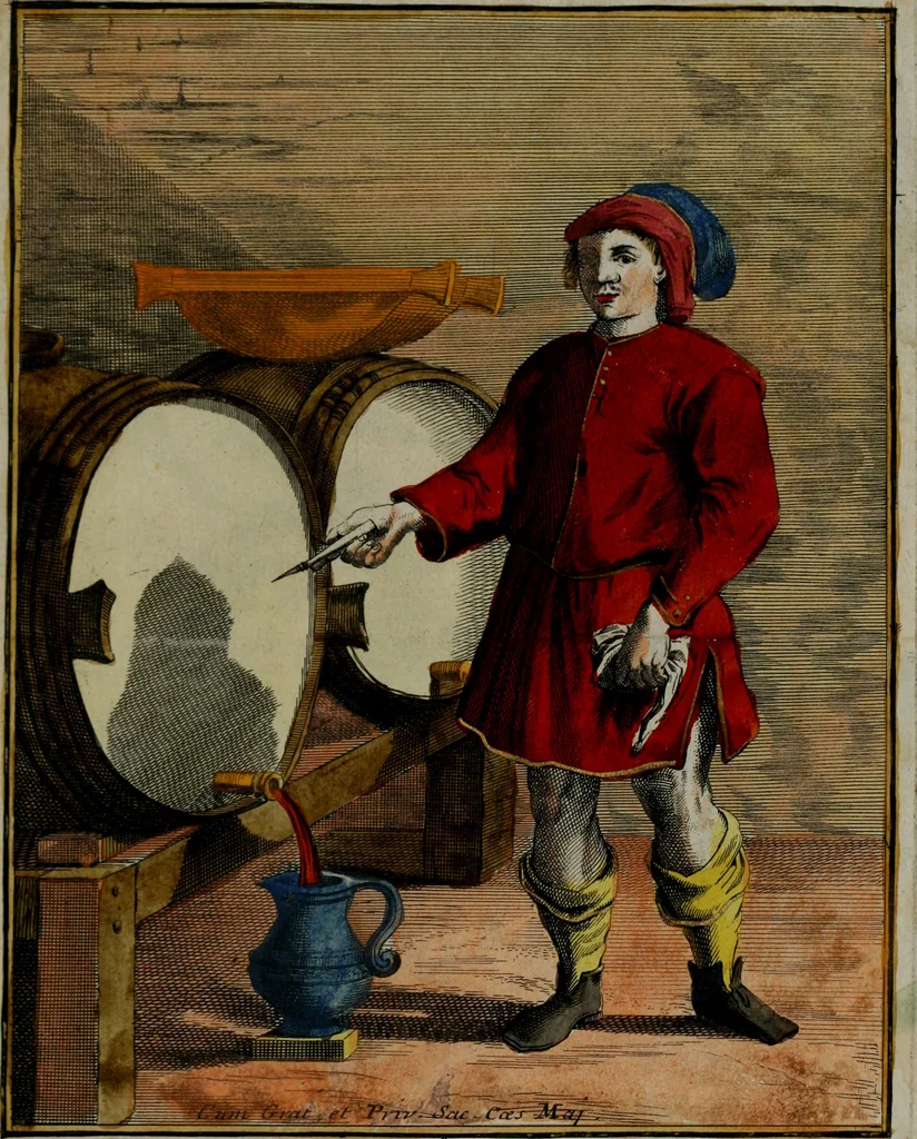 An illustration from Proverbii verificati : per l'esperienza cotidiana : come li megliori e più piacevoli informatori di massime salutifere : in 25 stampe leggiadre et espicationi dé versi, al profito d'ogni uno = Durch di tägliche Erfahrung beglaubt gemachte Sprich Wörter ..., 1718, leaf 46