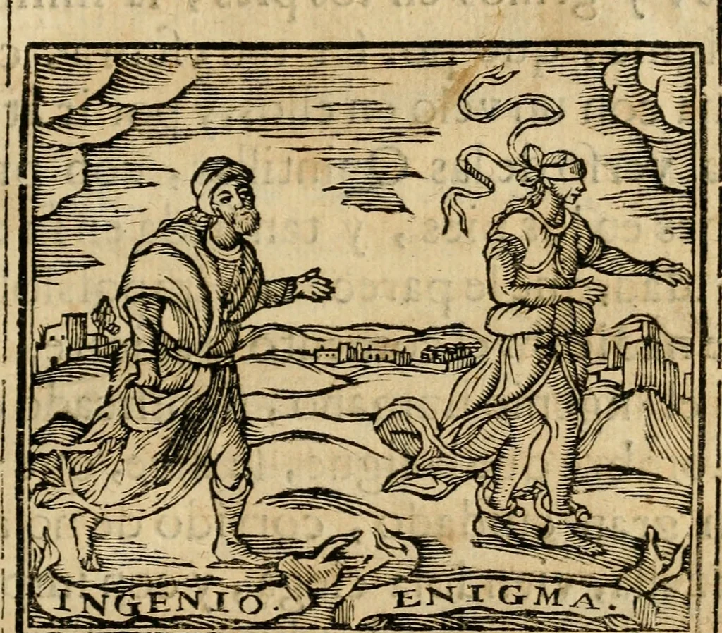 An illustration from Proverbios morales, y consejos christianos : muy provechosos para concierto, y espejo de vida, adornados de lugares, y textos de las divinas, y humanas letras : y enigmas philosoficas, naturales, y morales, con sus comentos : adornadas con trece emblemas y sus estampas mui curiosas, apropriadas à sus assuntos, 1733, leaf 116
