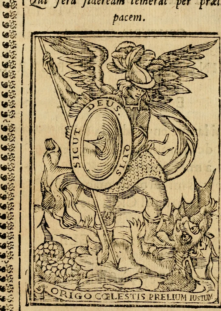 An illustration from Proverbios morales, y consejos christianos : muy provechosos para concierto, y espejo de vida, adornados de lugares, y textos de las divinas, y humanas letras : y enigmas philosoficas, naturales, y morales, con sus comentos : adornadas con trece emblemas y sus estampas mui curiosas, apropriadas à sus assuntos, 1733, leaf 228
