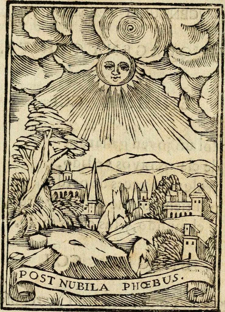 An illustration from Proverbios morales, y consejos christianos : muy provechosos para concierto, y espejo de vida, adornados de lugares, y textos de las divinas, y humanas letras : y enigmas philosoficas, naturales, y morales, con sus comentos : adornadas con trece emblemas y sus estampas mui curiosas, apropriadas à sus assuntos, 1733, leaf 264