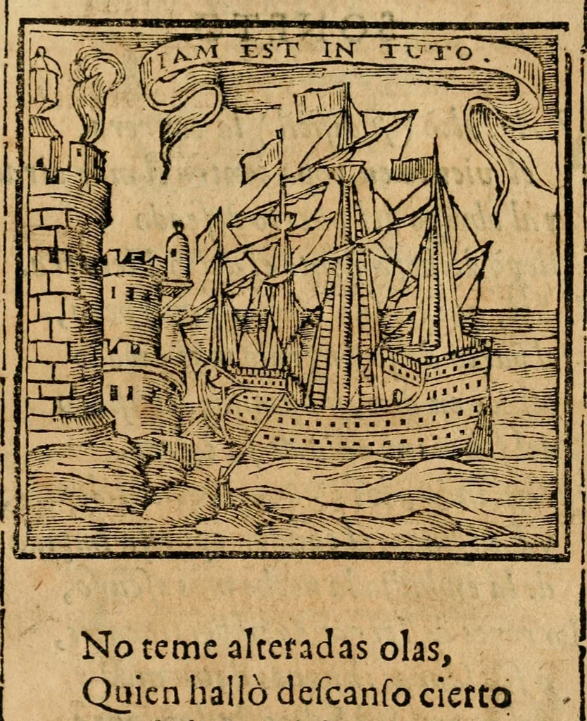 An illustration from Proverbios morales, y consejos christianos : muy provechosos para concierto, y espejo de vida, adornados de lugares, y textos de las divinas, y humanas letras : y enigmas philosoficas, naturales, y morales, con sus comentos : adornadas con trece emblemas y sus estampas mui curiosas, apropriadas à sus assuntos, 1733, leaf 348