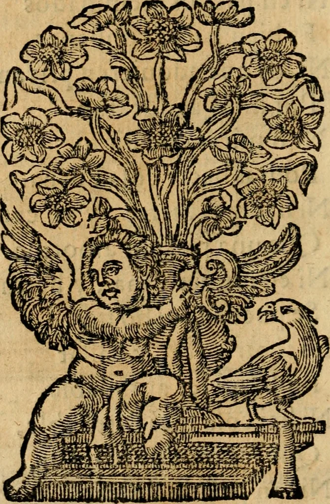 An illustration from Proverbios morales, y consejos christianos : muy provechosos para concierto, y espejo de vida, adornados de lugares, y textos de las divinas, y humanas letras : y enigmas philosoficas, naturales, y morales, con sus comentos : adornadas con trece emblemas y sus estampas mui curiosas, apropriadas à sus assuntos, 1733, leaf 43