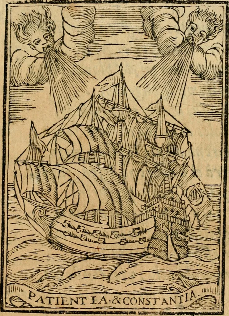 An illustration from Proverbios morales, y consejos christianos : muy provechosos para concierto, y espejo de vida, adornados de lugares, y textos de las divinas, y humanas letras : y enigmas philosoficas, naturales, y morales, con sus comentos : adornadas con trece emblemas y sus estampas mui curiosas, apropriadas à sus assuntos, 1733, leaf 60