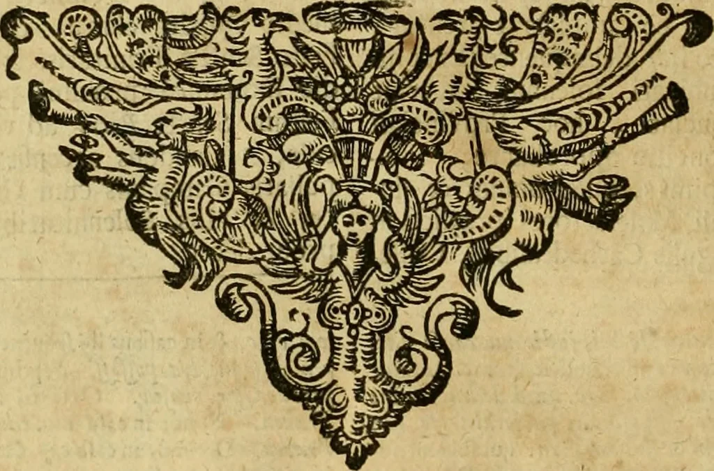 An illustration from Provinciale (seu Constitutiones Angliæ,) continens constitutiones provinciales quatuordecim archiepiscoporum Cantuariensium, viz. à Stephano Langtono ad Henricum Chichleium; cum summariis atque eruditis annotationibus, summá accuratione denuo revisum atque impressum, 1679, leaf 423