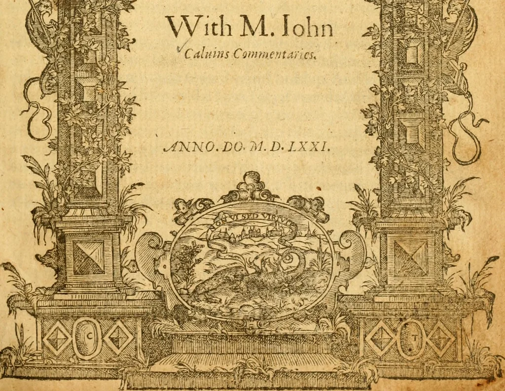 An illustration from The psalmes of David and others : with M. John Calvins commentaries, 1571, leaf 6