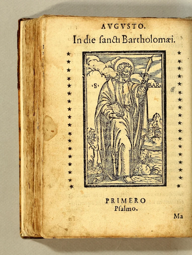 An illustration from Psalmodia christiana, y sermonario de los sanctos del año, en langua mexicana:, 1583, leaf 328