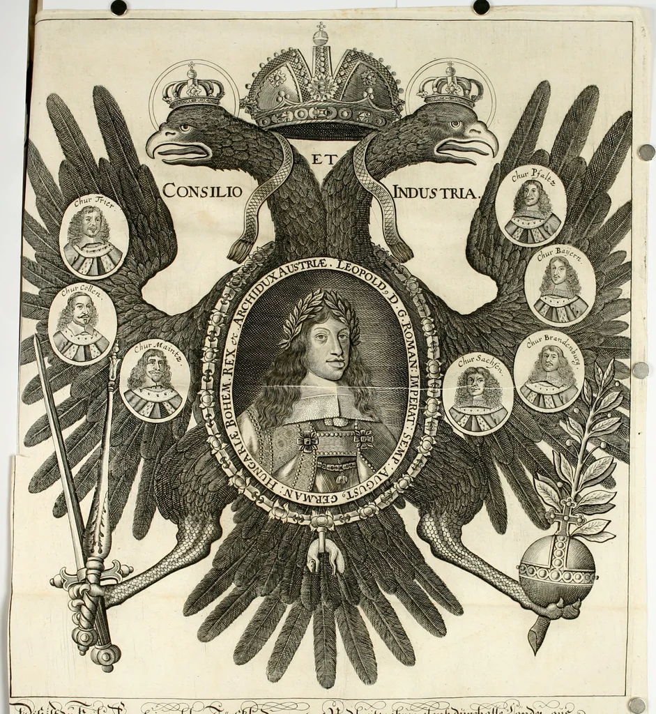 An illustration from [Publications relating to the wedding of Leopold I, Holy Roman Emperor, and Margarita Teresa, Infanta of Spain], 1666, leaf 7