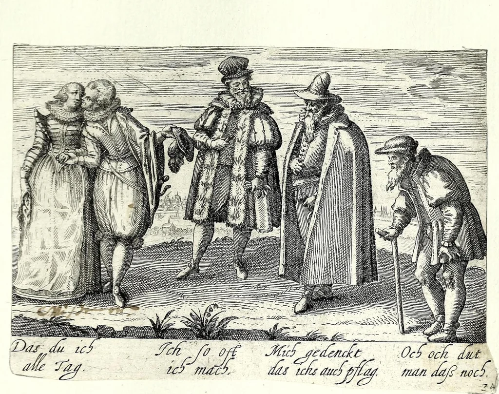 An illustration from Pugillus facetiarum iconographicaru[m] in studiosorum potissimum gratiam ex propijs eorundem albis desumptarum et iam primum hac forma editarum = Allerhand kurtzweilige Stücklein, allen Studenten furnemblich zu lieb auss ihren eigenen Stammbüchern zusamen gelesen und in dise Form gebracht zu Strasburg, 1618, leaf 73
