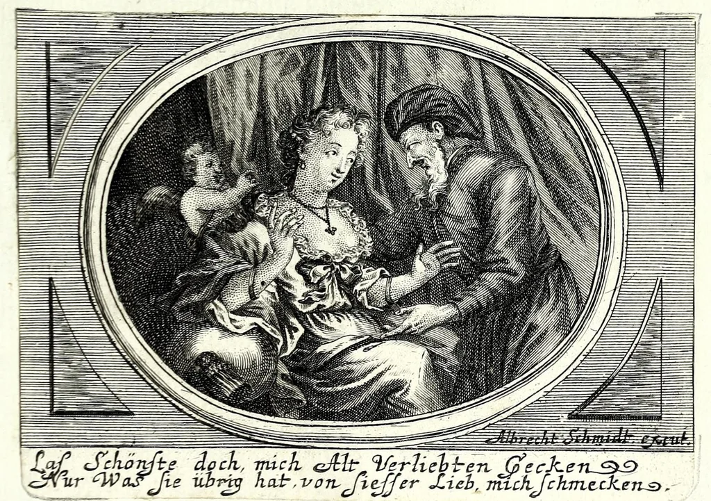 An illustration from Pugillus facetiarum iconographicaru[m] in studiosorum potissimum gratiam ex propijs eorundem albis desumptarum et iam primum hac forma editarum = Allerhand kurtzweilige Stücklein, allen Studenten furnemblich zu lieb auss ihren eigenen Stammbüchern zusamen gelesen und in dise Form gebracht zu Strasburg, 1618, leaf 87