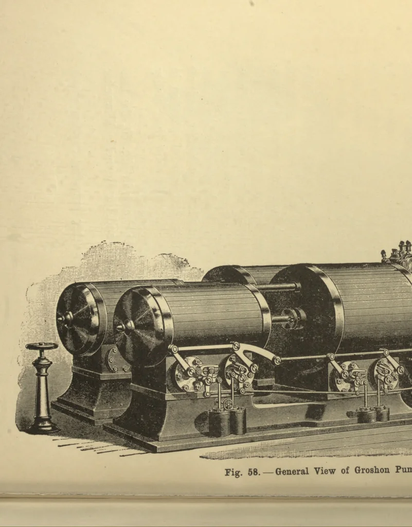 An illustration from Pumping engines for water works, 1907, leaf 229