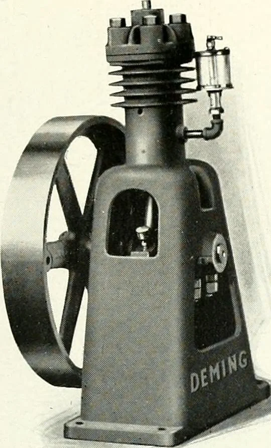 An illustration from Pumping machinery : for operation by any power : single and double acting triplex pumps for various services, deep well power working heads, artesian well cylinders, rotary and centrifugal pumps manufactured by the Deming Company, Salem, Ohio, U.S.A, 1915, leaf 118