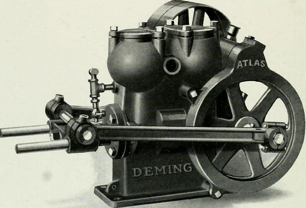 An illustration from Pumping machinery : for operation by any power : single and double acting triplex pumps for various services, deep well power working heads, artesian well cylinders, rotary and centrifugal pumps manufactured by the Deming Company, Salem, Ohio, U.S.A, 1915, leaf 119