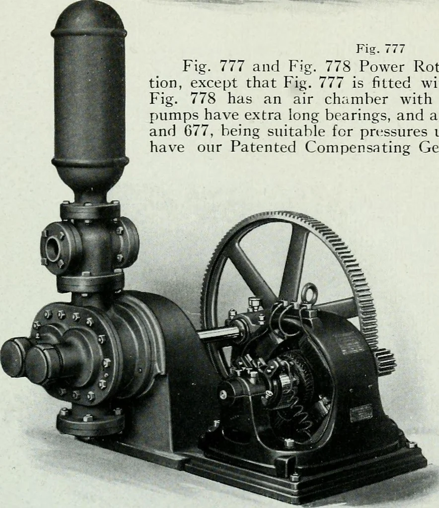 An illustration from Pumping machinery : for operation by any power : single and double acting triplex pumps for various services, deep well power working heads, artesian well cylinders, rotary and centrifugal pumps manufactured by the Deming Company, Salem, Ohio, U.S.A, 1915, leaf 135