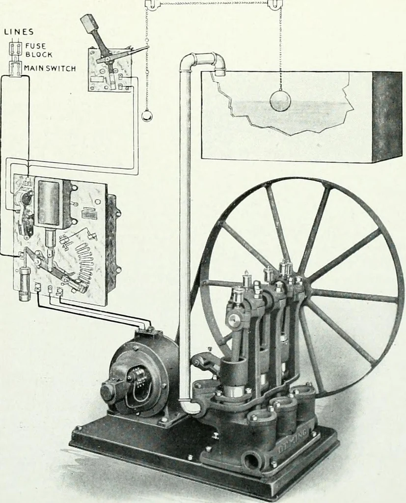 An illustration from Pumping machinery : for operation by any power : single and double acting triplex pumps for various services, deep well power working heads, artesian well cylinders, rotary and centrifugal pumps manufactured by the Deming Company, Salem, Ohio, U.S.A, 1915, leaf 156