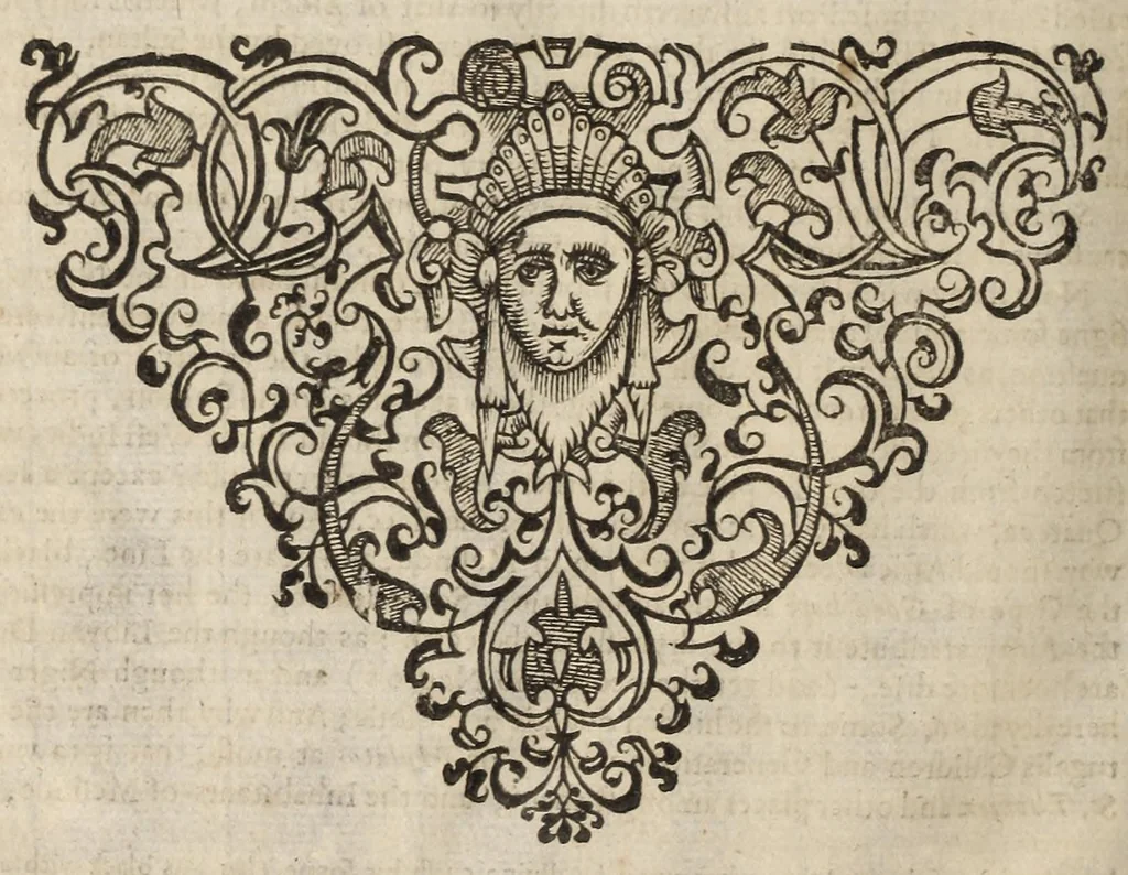 An illustration from Purchas his pilgrimage, or, Relations of the world and the religions observed in all ages and places discouered, from the creation vnto this present : in foure partes : this first containeth a theologicall and geographicall historie of Asia, Africa, and America, with the ilands adiacent : declaring the ancient religions before the floud, the heathnish, Jewish, and Saracenicall in all ages since ... with briefe descriptions of the countries, nations, states, discoueries, priuate and publike customes, and the most remarkable rarities of nature, or humane industrie, in the same, 1613, leaf 594