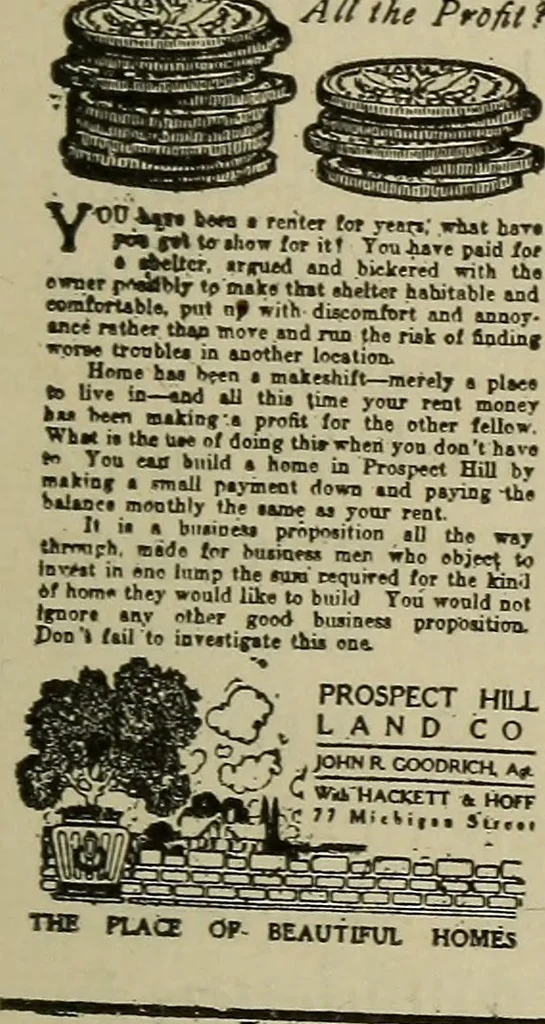 An illustration from Pushing your business, a text-book of advertising, giving practical advice on advertising, for banks, trust companies, investment brokers, real estate dealers, 1909, leaf 134