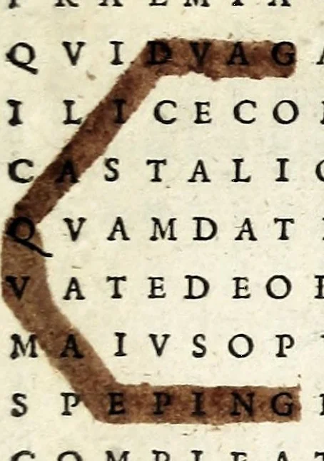 An illustration from Pvblilii Optatiani Porphyrii Panegyricvs dictvs Constantino Avgvsto. Ex codice manuscripto Pavlli Velseri, patricij Aug. Vind, 1595, leaf 39