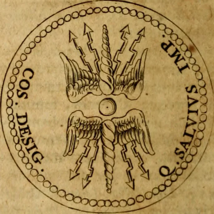 An illustration from P. Virgilii Maronis Opera in tres tomos divisa : cum integris notis Servii, Philargyrii, nec non J. Pierii variis lectionibus, & selectissimis plerisque commentariis Donati, Probi, Nannii, Sabini, Germani, Cerdæ, Taubmanni, & aliorum, 1680, leaf 1089