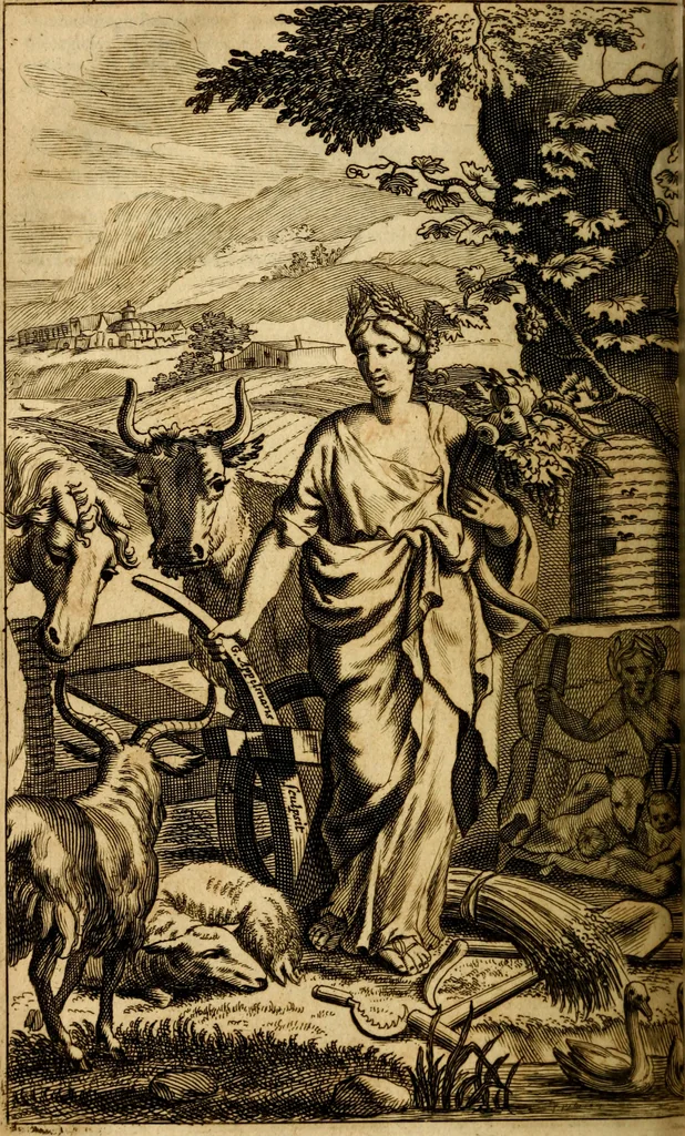 An illustration from P. Virgilii Maronis Opera in tres tomos divisa : cum integris notis Servii, Philargyrii, nec non J. Pierii variis lectionibus, & selectissimis plerisque commentariis Donati, Probi, Nannii, Sabini, Germani, Cerdæ, Taubmanni, & aliorum, 1680, leaf 567