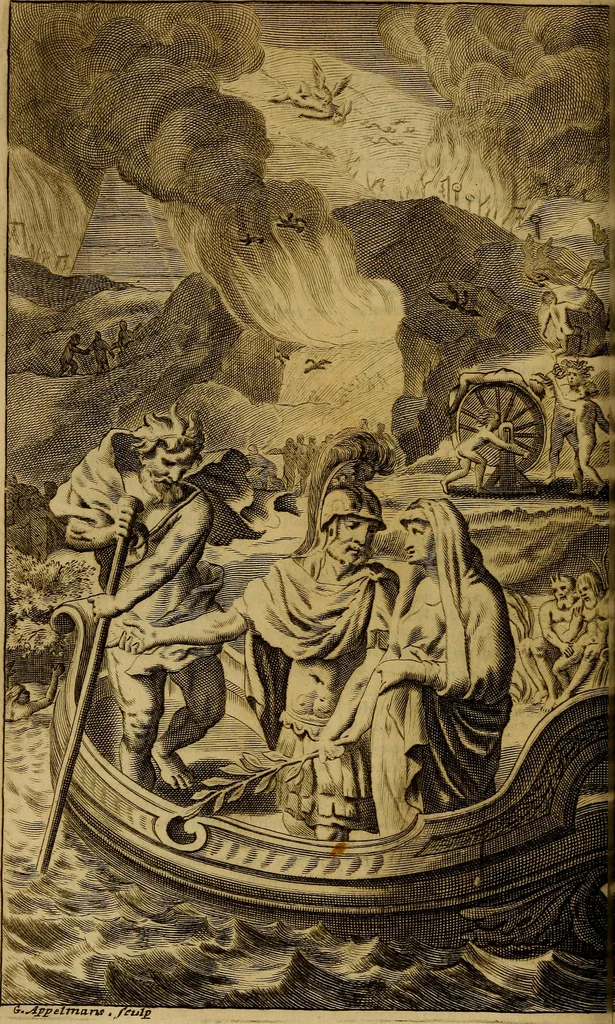 An illustration from P. Virgilii Maronis Opera in tres tomos divisa : cum integris notis Servii, Philargyrii, nec non J. Pierii variis lectionibus, & selectissimis plerisque commentariis Donati, Probi, Nannii, Sabini, Germani, Cerdæ, Taubmanni, & aliorum, 1680, leaf 937