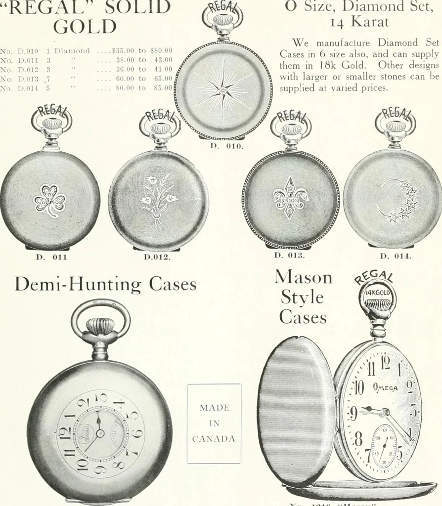 An illustration from P.W. Ellis & Co. Limited, the jewellery headquarters of Canada : 1915-1916 illustrated catalogue : importing and manufacturing, gold and silversmiths, makers of Ellis watch cases, 1915, leaf 14