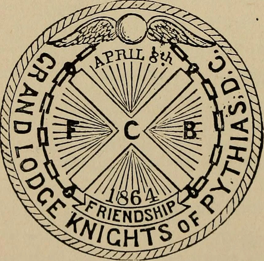 An illustration from Pythian knighthood, it history and literature;, 1888, leaf 187