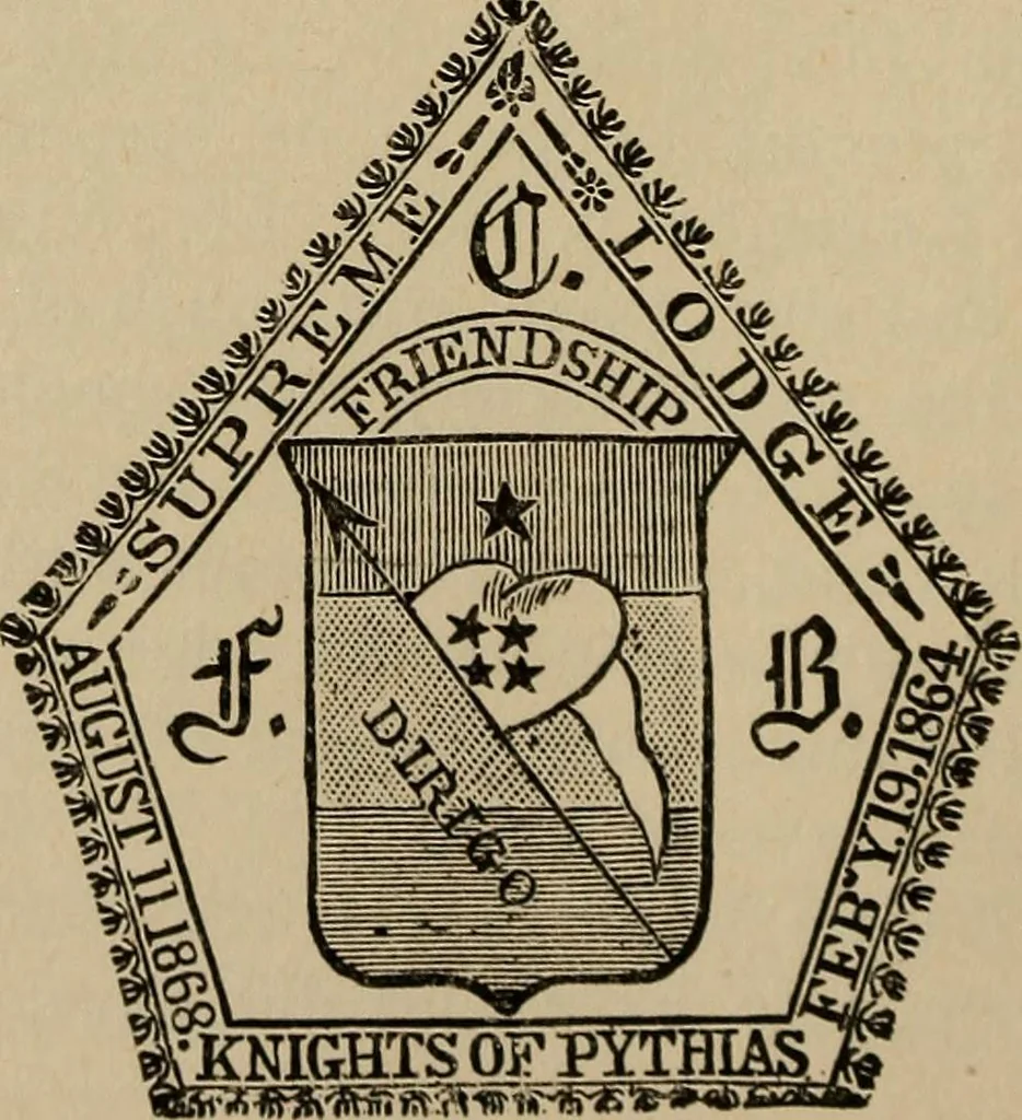 An illustration from Pythian knighthood, it history and literature;, 1888, leaf 203