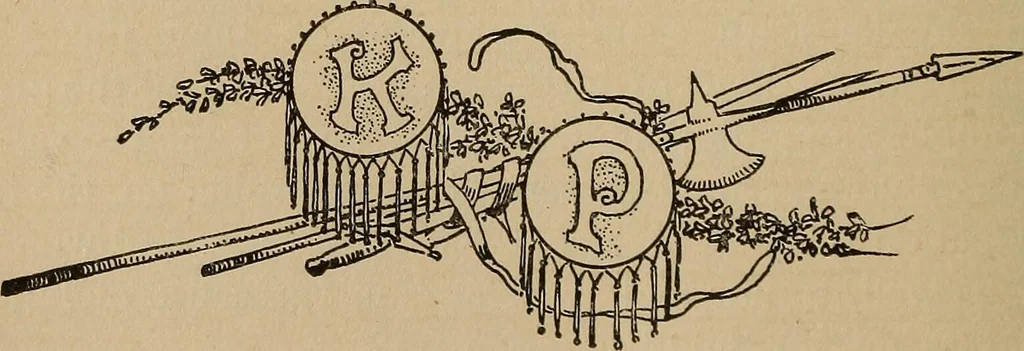 An illustration from Pythian knighthood, it history and literature;, 1888, leaf 595