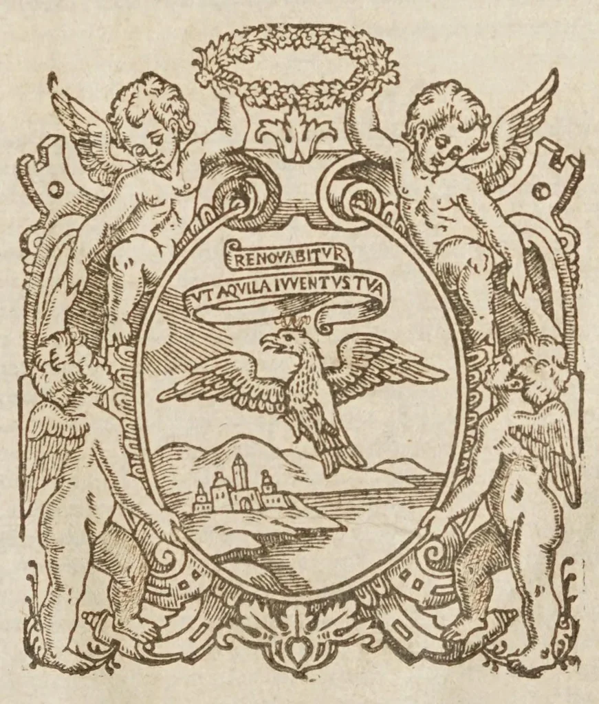 An illustration from Q. Horacio Flacco ... Sus obras con la declaracion magistral en lengua castellana, 1599, leaf 5