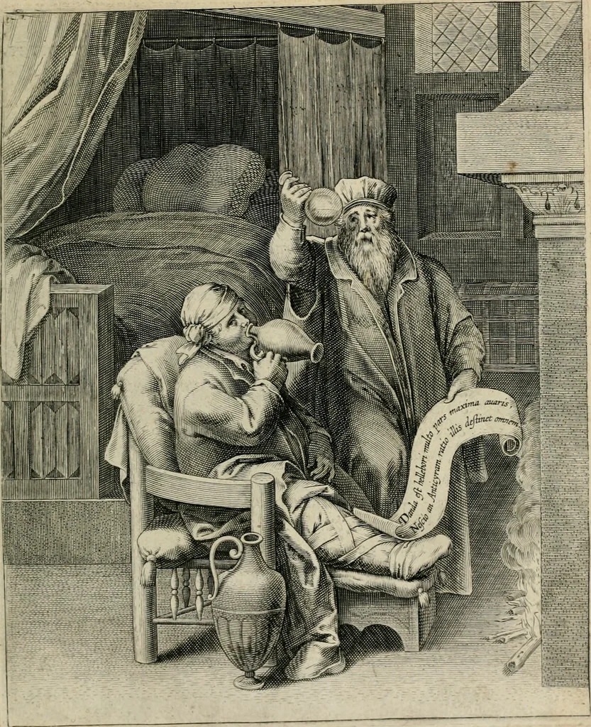 An illustration from Q. HoratI Flacci Emblemata : imaginibus in aes incisis, notisq[ue] illustrata, 1607, leaf 110