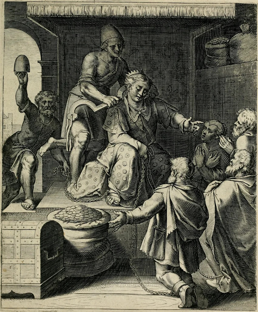 An illustration from Q. HoratI Flacci Emblemata : imaginibus in aes incisis, notisq[ue] illustrata, 1607, leaf 120