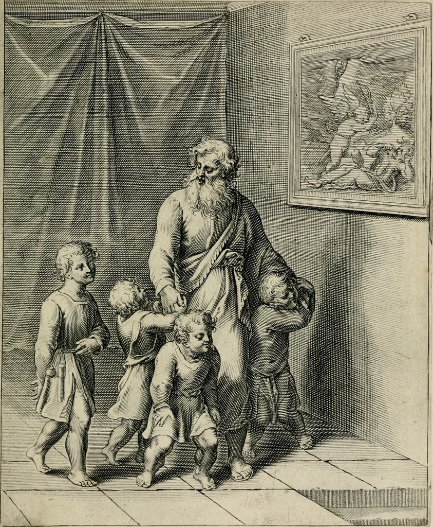 An illustration from Q. HoratI Flacci Emblemata : imaginibus in aes incisis, notisq[ue] illustrata, 1607, leaf 140
