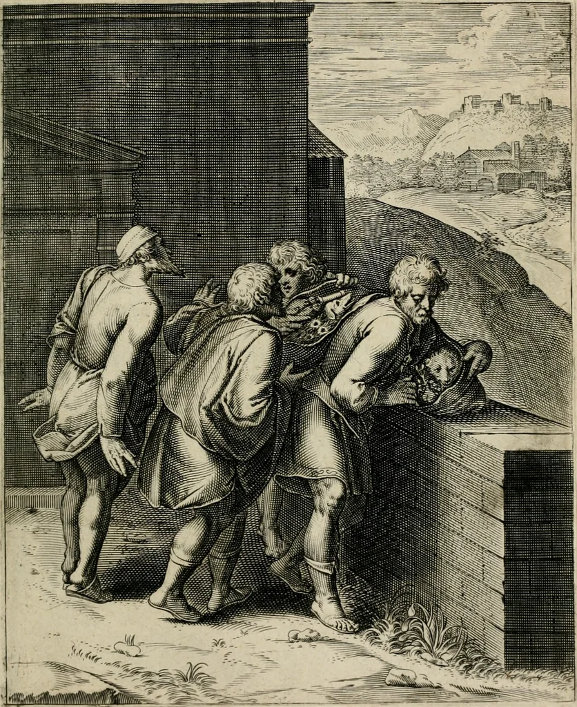 An illustration from Q. HoratI Flacci Emblemata : imaginibus in aes incisis, notisq[ue] illustrata, 1607, leaf 144