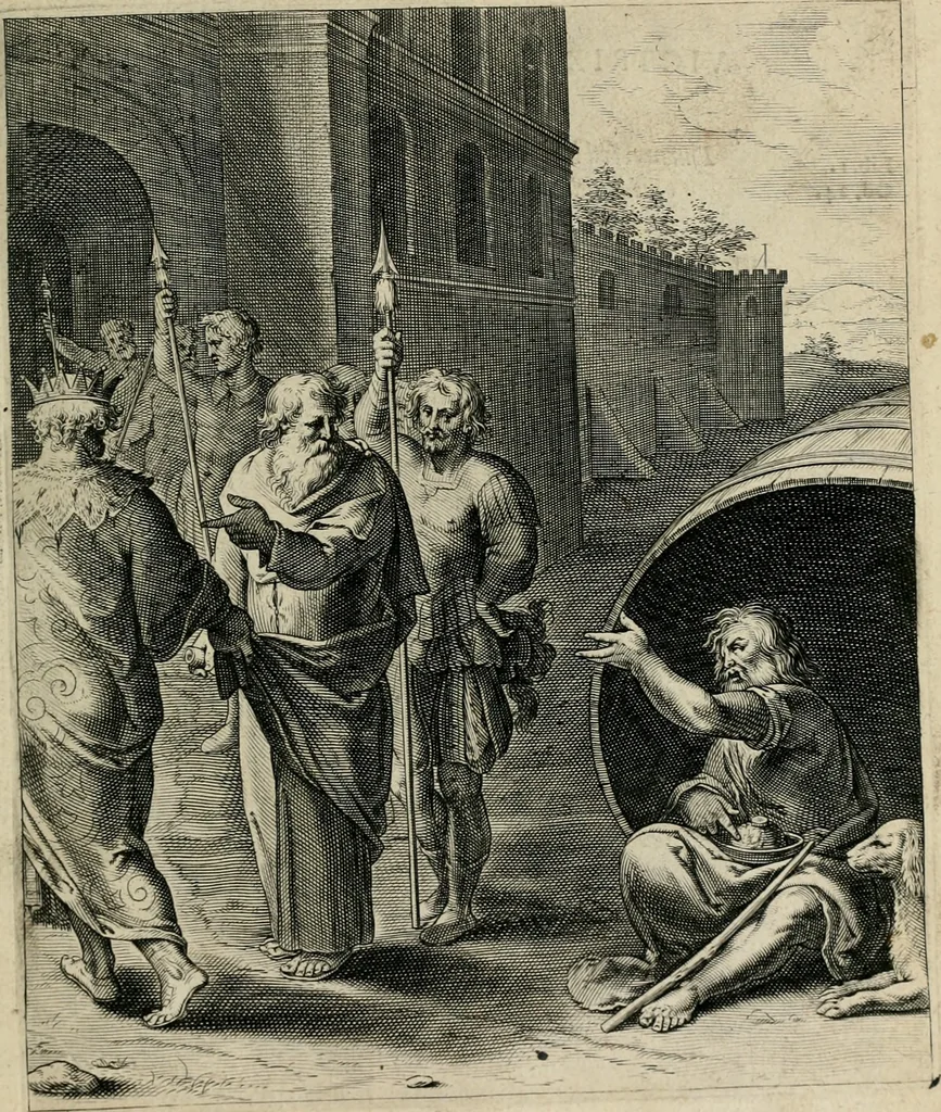 An illustration from Q. HoratI Flacci Emblemata : imaginibus in aes incisis, notisq[ue] illustrata, 1607, leaf 150