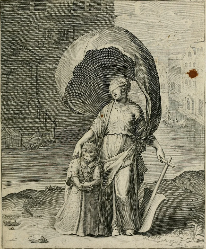 An illustration from Q. HoratI Flacci Emblemata : imaginibus in aes incisis, notisq[ue] illustrata, 1607, leaf 154