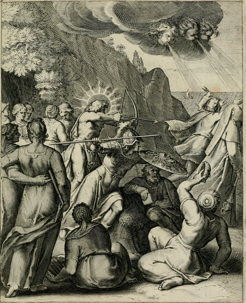 An illustration from Q. HoratI Flacci Emblemata : imaginibus in aes incisis, notisq[ue] illustrata, 1607, leaf 156