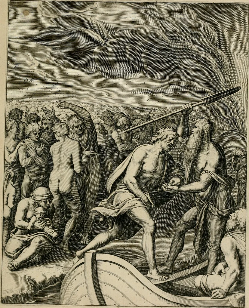 An illustration from Q. HoratI Flacci Emblemata : imaginibus in aes incisis, notisq[ue] illustrata, 1607, leaf 196