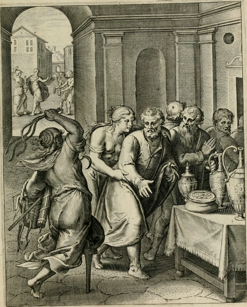 An illustration from Q. HoratI Flacci Emblemata : imaginibus in aes incisis, notisq[ue] illustrata, 1607, leaf 30