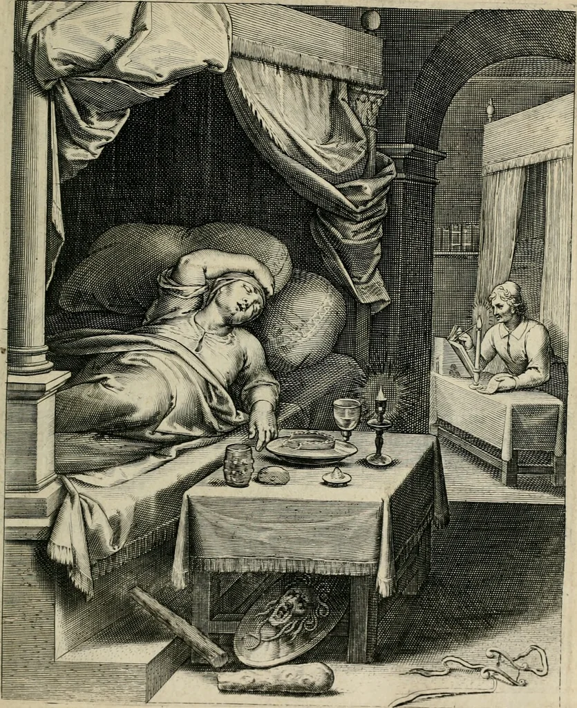 An illustration from Q. HoratI Flacci Emblemata : imaginibus in aes incisis, notisq[ue] illustrata, 1607, leaf 44