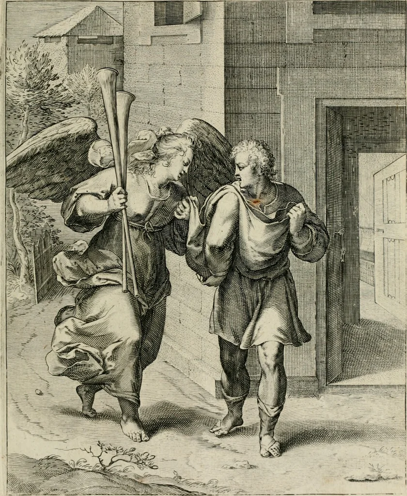 An illustration from Q. HoratI Flacci Emblemata : imaginibus in aes incisis, notisq[ue] illustrata, 1607, leaf 64