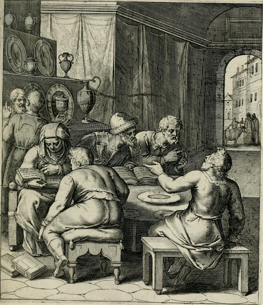 An illustration from Q. HoratI Flacci Emblemata : imaginibus in aes incisis, notisq[ue] illustrata, 1607, leaf 68