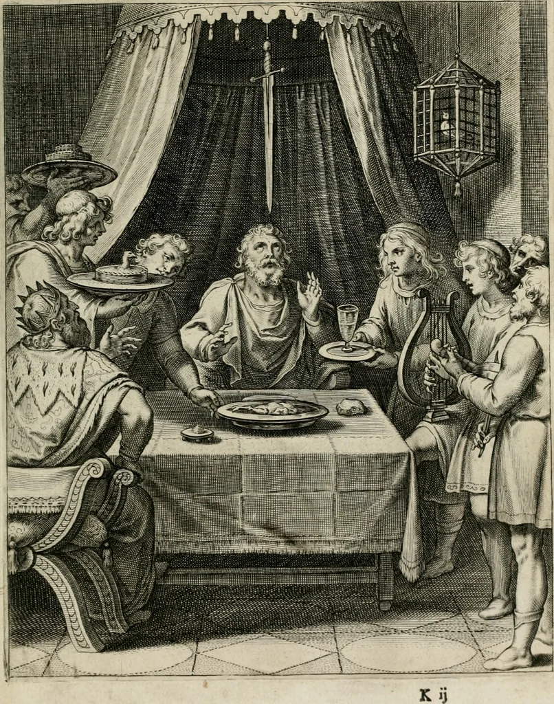 An illustration from Q. HoratI Flacci Emblemata : imaginibus in aes incisis, notisq[ue] illustrata, 1607, leaf 74