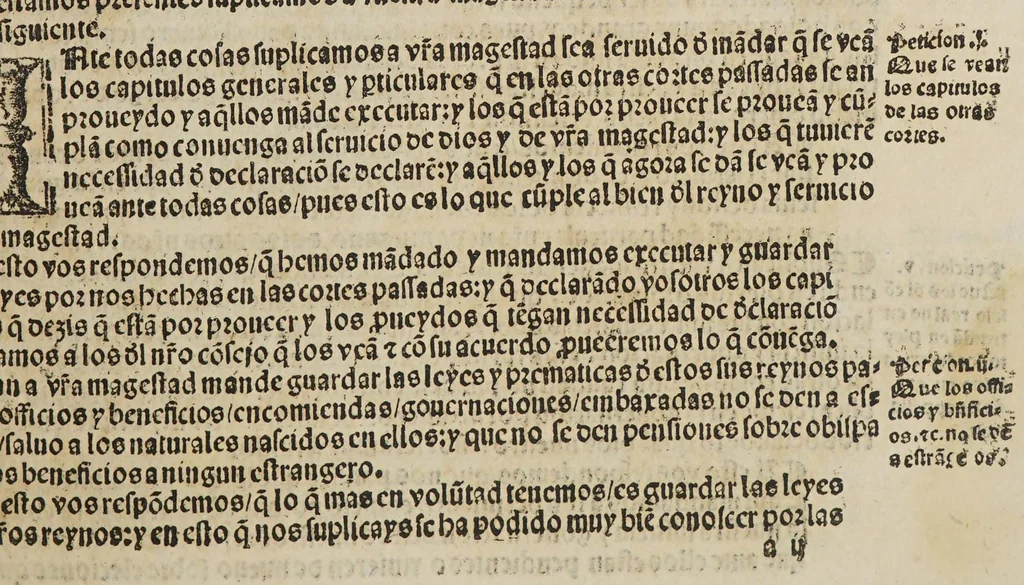 An illustration from Quaderno d[e] las leyes y prematicas reales fechas en las cortes q[ue] Su Magestad del emperador y rey nuestro señor mando celebrar en la noble villa de Madrid en el año de M.D.xxviij. años. : Muy prouechoso a todos en general, 1546, leaf 9