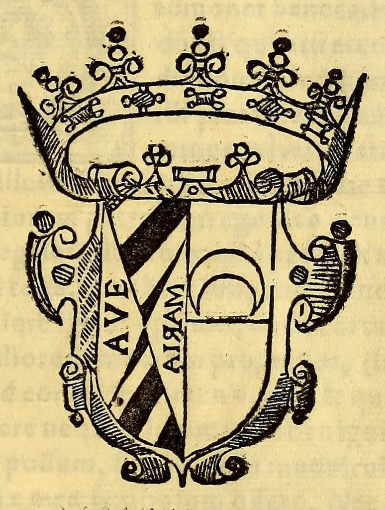 An illustration from Quadraginta, et octo conclusionum manus in celeberrimo totius Peruuini regni, diuorum Philippi & Marci maiori & Regali Collegio. A baccalauro Ioanne Hurtado de Vera et de Rosales, eiusdem insignis Collegij obseruantissimo filio, publice disputandarum, dicata, consecrataque., 1613, leaf 7
