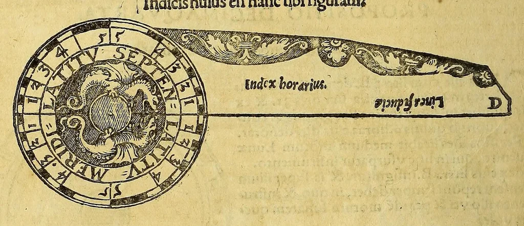 An illustration from Quadrans Apiani astronomicus et iam recens inuentus et nunc primum editus. : Huic adiuncta sunt [et] alia intrumenta obseruatoria perinde noua ., 1532, leaf 16